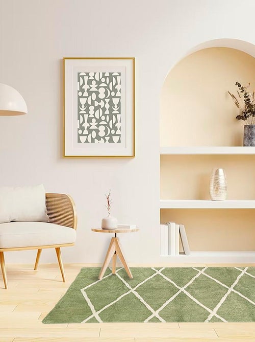 Alfombra decorativa estilo bereber tuftada en algodón 100x150 cm – BALTE – Future Home - Kiabi Alfombra decorativa estilo bereber tuftada en algodón 100x150 cm – BALTE – Future Home - Kiabi