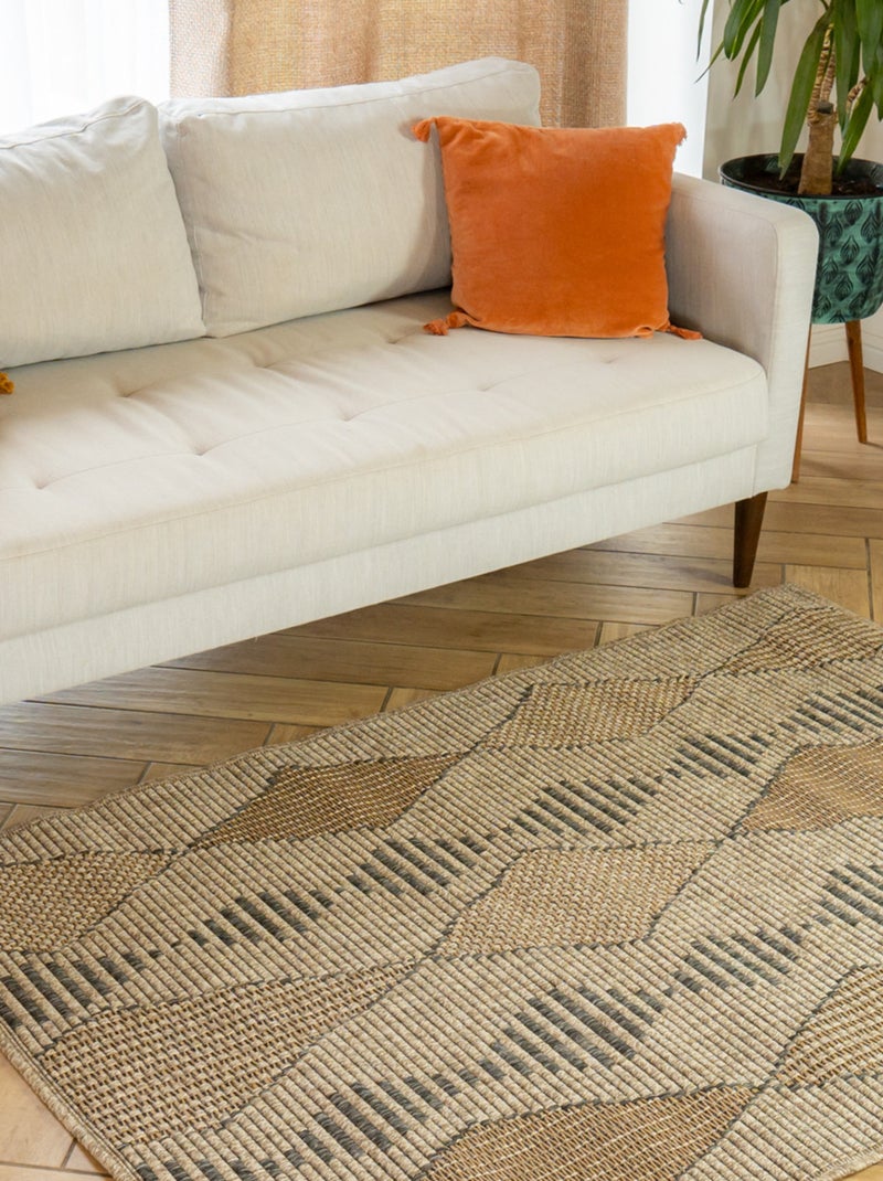 Alfombra decorativa étnica para interiores y exteriores Beige - Kiabi