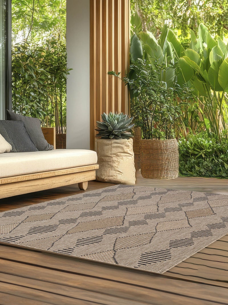 Alfombra decorativa étnica para interiores y exteriores Beige - Kiabi