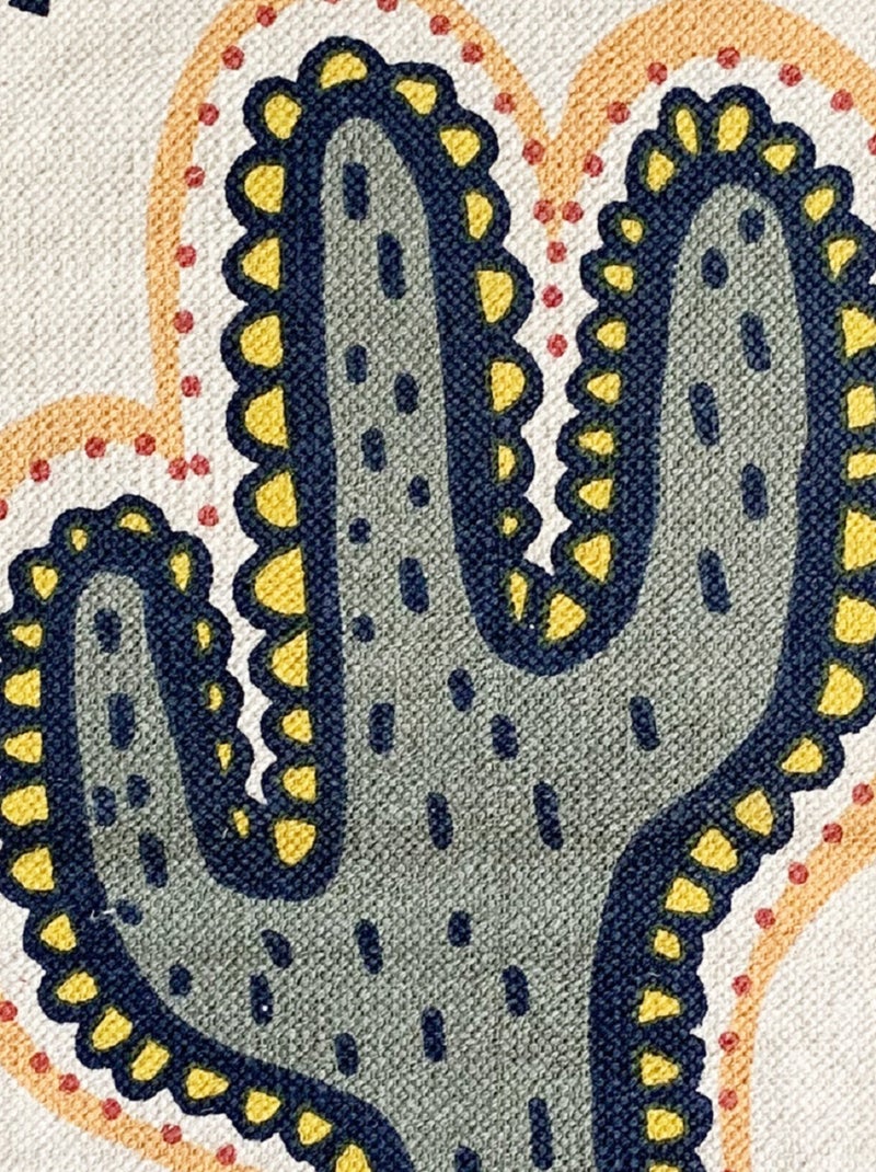 Alfombra decorativa infantil cactus algodón tejido con pompones – LALAMA – Future Home Blanco - Kiabi