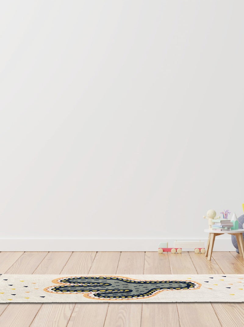 Alfombra decorativa infantil cactus algodón tejido con pompones – LALAMA – Future Home Blanco - Kiabi