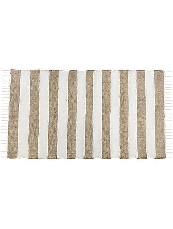 Alfombra decorativa JAVA de yute y algodón con rayas – 60 x 120 cm – Future Home