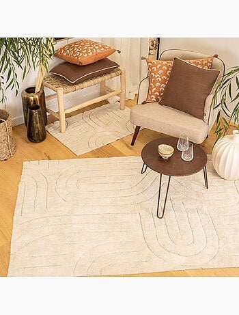 Alfombra decorativa moderna de algodón con diseño gráfico