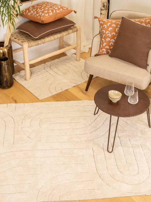 Alfombra decorativa moderna de algodón con diseño gráfico - Kiabi Alfombra decorativa moderna de algodón con diseño gráfico - Kiabi