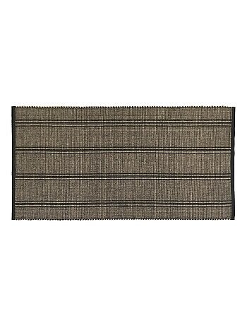 Alfombra decorativa rectangular a rayas de algodón y yute 60 x 120 cm – Future Home