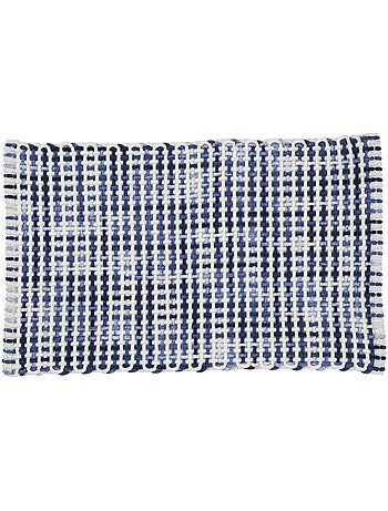 Alfombra decorativa reversible a cuadros en policotón 50 x 80 cm – Guy Levasseur