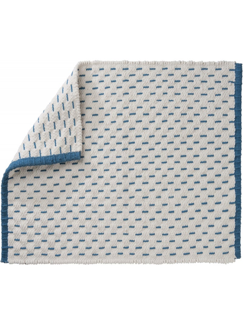 Alfombra decorativa reversible de algodón Azul petróleo - Kiabi