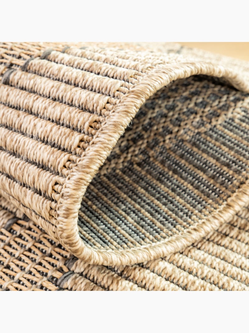 Alfombra ESSAOUIRA geométrica étnica de polipropileno 120 x 170 cm – Future Home Beige natural - Kiabi