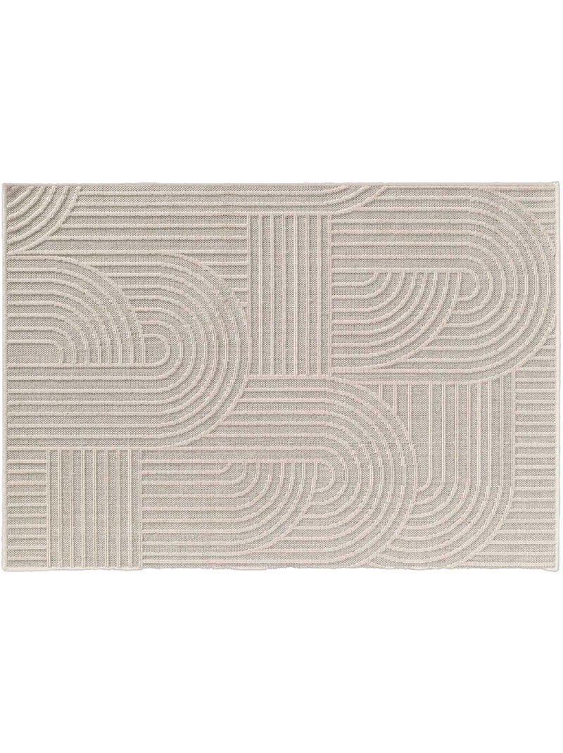 Alfombra Ezio Gráfica Tejida con Relieves Beige claro - Kiabi