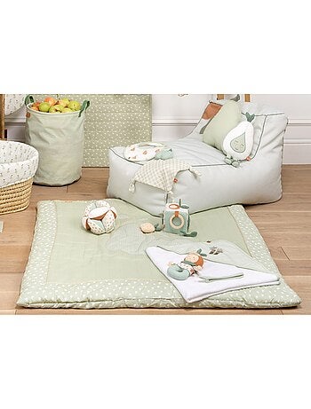 Alfombra grande de lino verde lima de 100x100 - SAUTHON