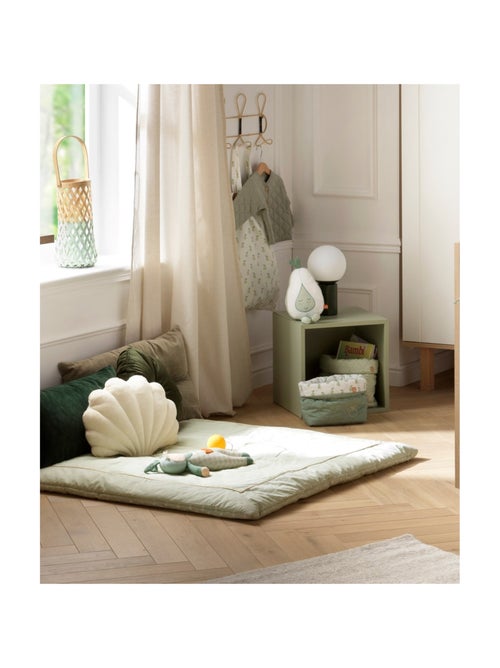Alfombra grande de lino verde lima de 100x100 - SAUTHON - Kiabi
