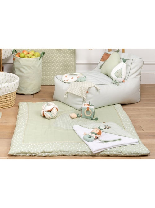 Alfombra grande de lino verde lima de 100x100 - SAUTHON - Kiabi
