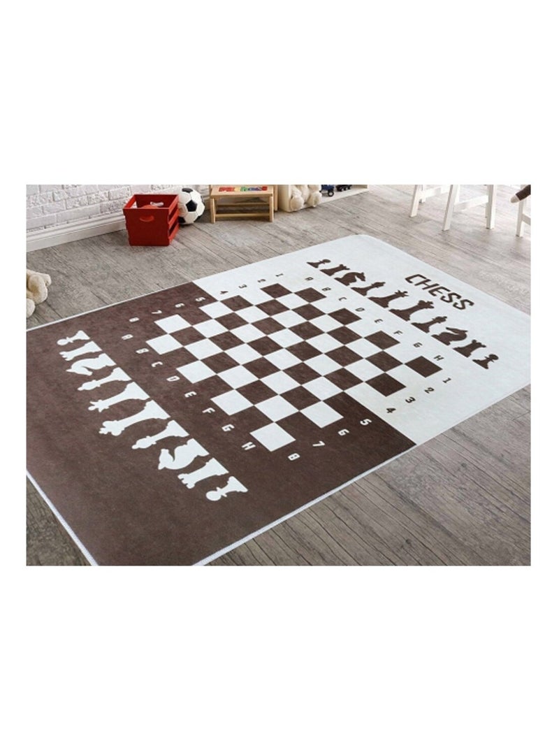Alfombra infantil ajedrez Marrón - Kiabi