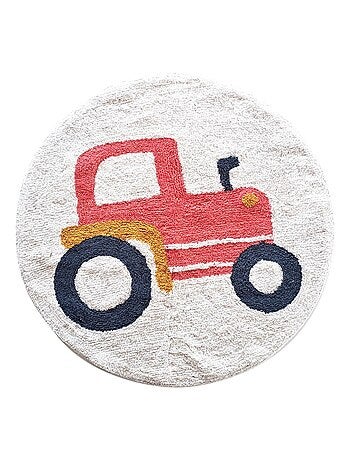 Alfombra infantil – algodón tufté redonda con tractor – VEHICULES – Future Home