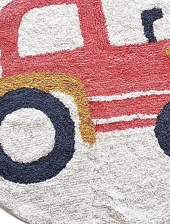 Alfombra infantil – algodón tufté redonda con tractor – VEHICULES – Future Home