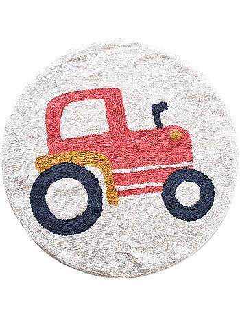 Alfombra infantil – algodón tufté redonda con tractor – VEHICULES – Future Home