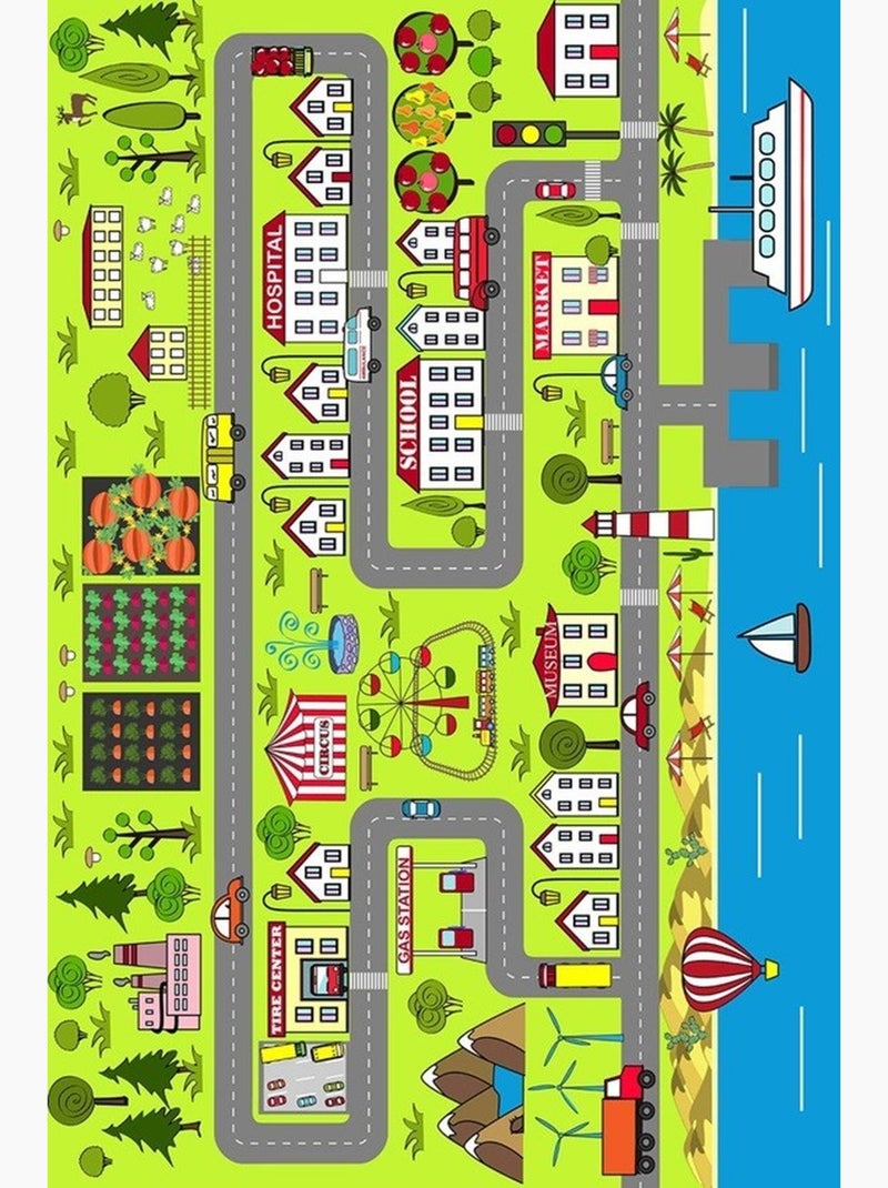 Alfombra infantil circuito de coches Multicolor - Kiabi