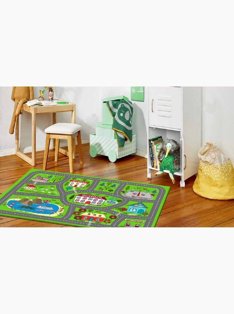 Alfombra infantil circuito de coches Verde - Kiabi