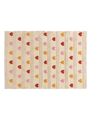 Alfombra infantil con corazones en relieve