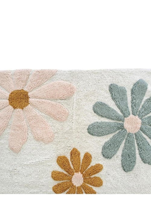 Alfombra infantil con motivos florales de algodón tufting - Kiabi