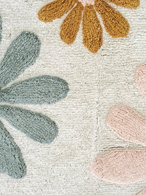Alfombra infantil con motivos florales de algodón tufting - Kiabi