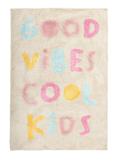 Alfombra infantil con pelo insertado Good Vibes - Kiabi Alfombra infantil con pelo insertado Good Vibes - Kiabi