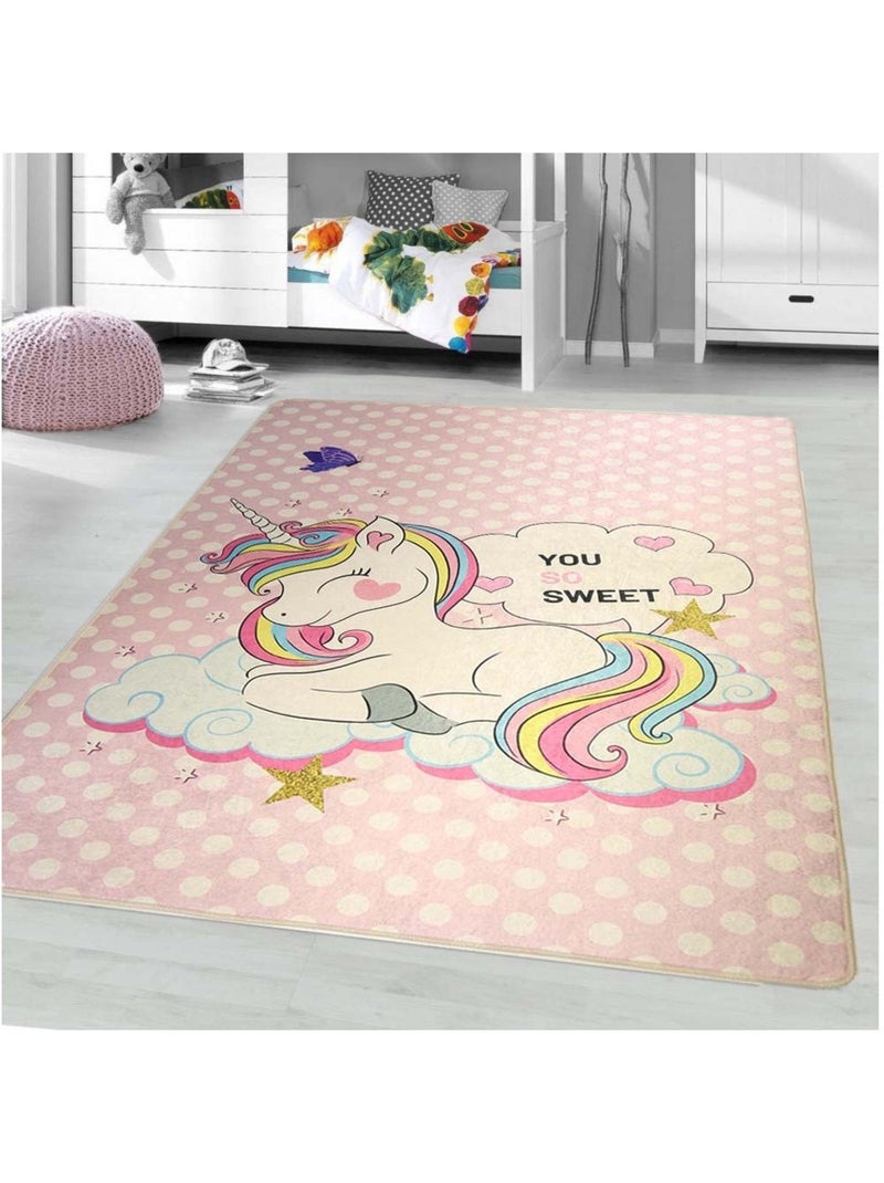 Alfombra infantil LICORNE SWEET Rosa - Kiabi