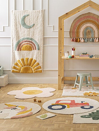Alfombra infantil margarita de algodón tufting