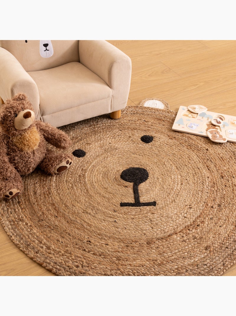 Alfombra infantil osito yute d100cm Beige - Kiabi