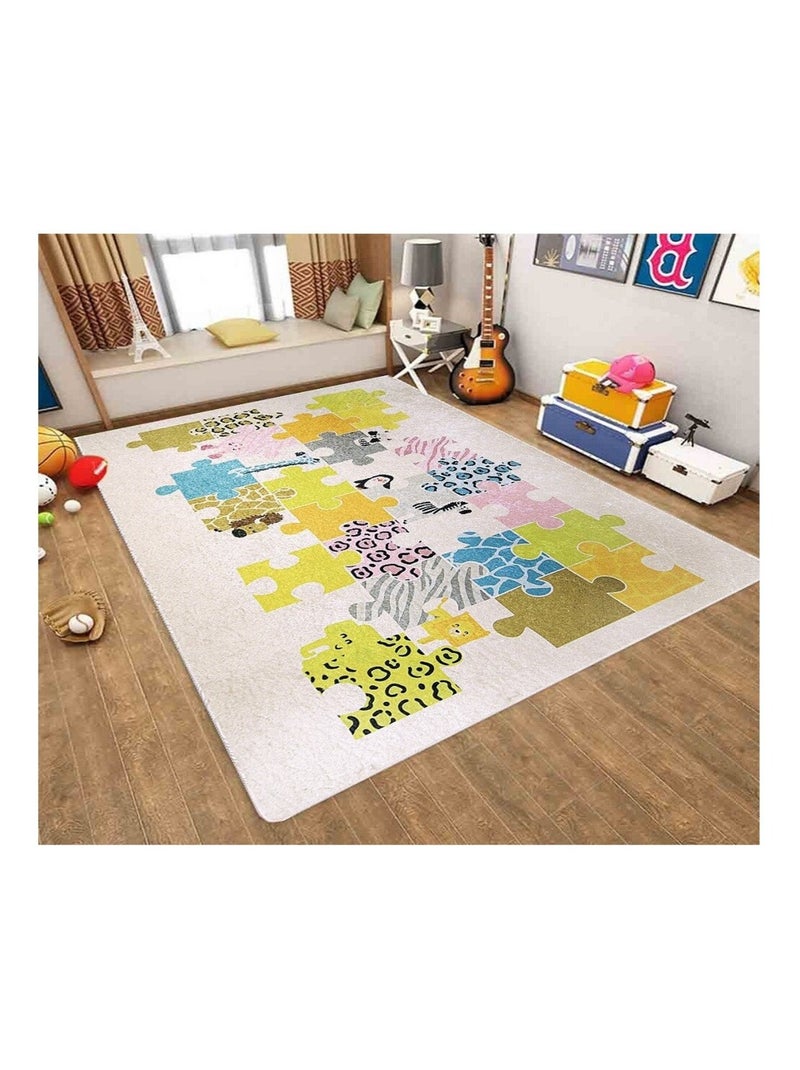 Alfombra infantil Puzzle Beige - Kiabi