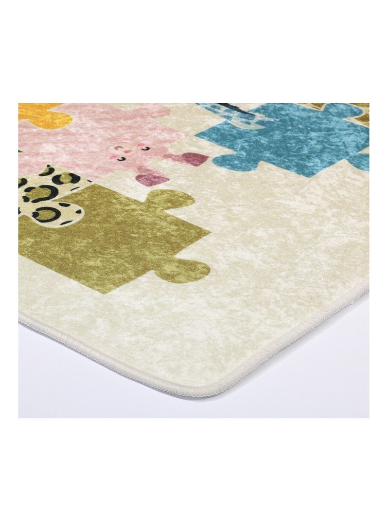 Alfombra infantil Puzzle Beige - Kiabi