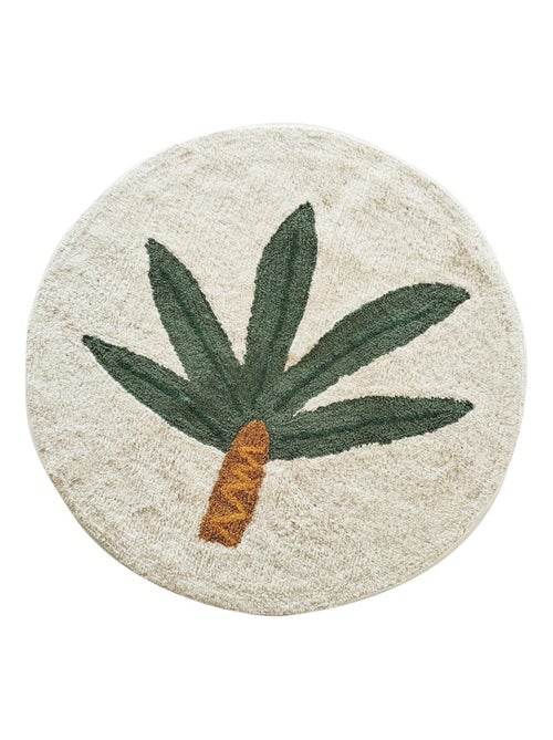 Alfombra infantil redonda con diseño de palmera, de algodón - Kiabi