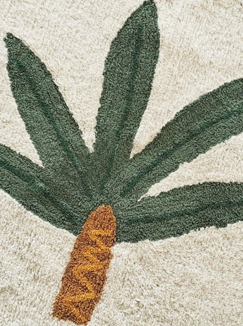 Alfombra infantil redonda con diseño de palmera, de algodón - Kiabi