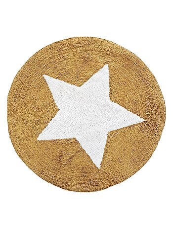 Alfombra infantil redonda con estrellas, de algodón