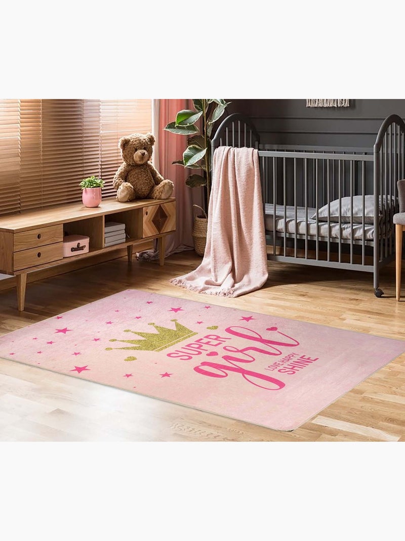 Alfombra infantil SUPER GIRLS Rosa - Kiabi