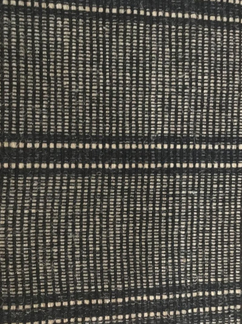 Alfombra JANE de algodón y yute con rayas Future Home 60x120 cm Beige/Negro - Kiabi