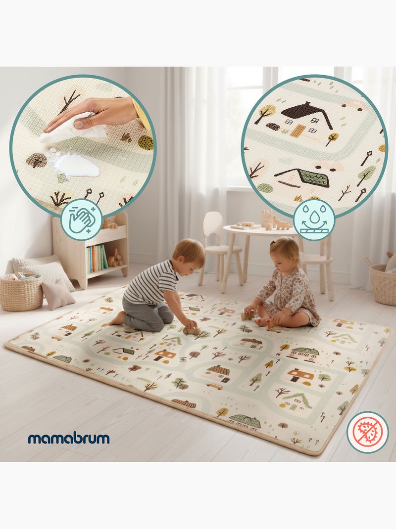 Alfombra juego espuma xpe infantil 180x120cm doble cara ciudad mamabrum N/D - Kiabi