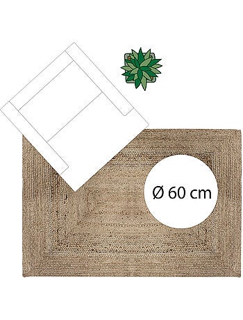 Alfombra natura de yute beige 120x170cm
