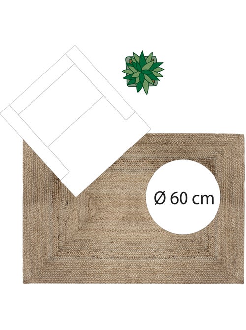 Alfombra natura de yute beige 120x170cm - Kiabi