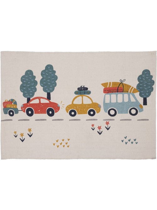 Alfombra para niños coche VROOM 60 x 90 cm tejido de algodón impresa Future Home - Kiabi Alfombra para niños coche VROOM 60 x 90 cm tejido de algodón impresa Future Home - Kiabi