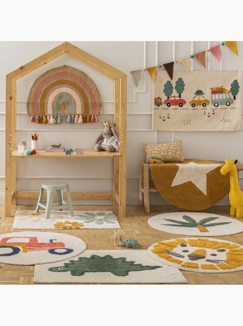 Alfombra para niños coche VROOM 60 x 90 cm tejido de algodón impresa Future Home - Kiabi Alfombra para niños coche VROOM 60 x 90 cm tejido de algodón impresa Future Home - Kiabi