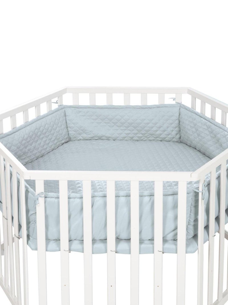 Alfombra para parque infantil hexagonal impermeable con bordes 'Roba Style' Azul claro - Kiabi