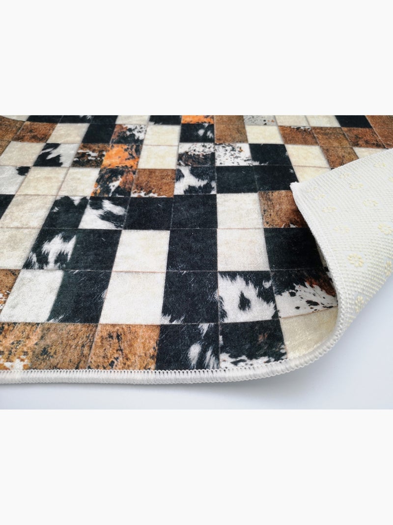 Alfombra patchwork CUBE Marrón - Kiabi