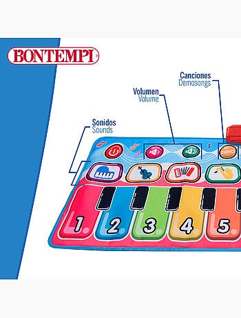 Alfombra piano multicolor interactiva 10 teclas bontempi