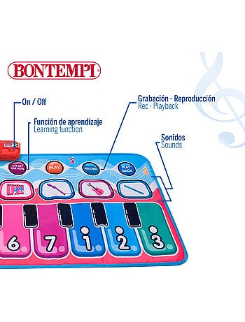 Alfombra piano multicolor interactiva 10 teclas bontempi
