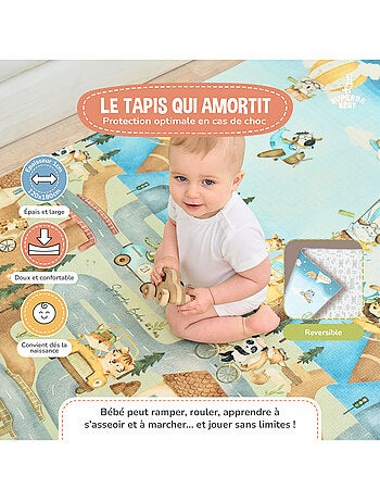 Alfombra plegable bebés, reversible e impermeable, espuma 180 x 150 x 1 CASTLE| SUPERBE BEBE