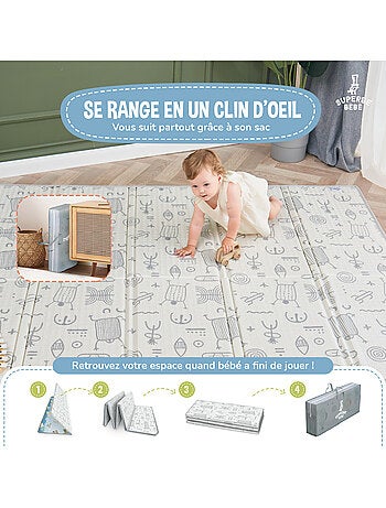 Alfombra plegable bebés, reversible e impermeable, espuma 180 x 150 x 1 CASTLE| SUPERBE BEBE