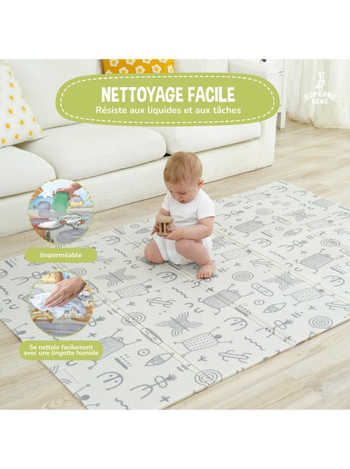 Alfombra plegable bebés, espuma, reversible e impermeable 180 x 120 x 1 PTEROGLYPHE | SUPERBE BEBE - Kiabi Alfombra plegable bebés, espuma, reversible e impermeable 180 x 120 x 1 PTEROGLYPHE | SUPERBE BEBE - Kiabi