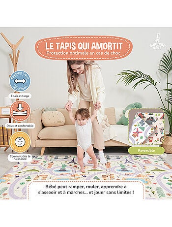 Alfombra plegable bebés, espuma, reversible e impermeable 200 x 180 x 1,5 MONUMENTS | SUPERBE BEBE
