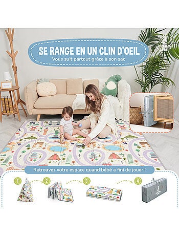 Alfombra plegable bebés, espuma, reversible e impermeable 200 x 180 x 1,5 MONUMENTS | SUPERBE BEBE